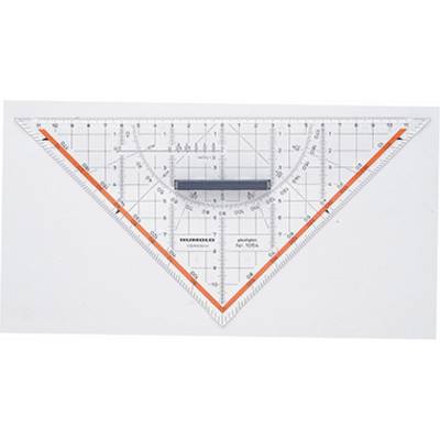 Rumold Triangellinjal 25cm med färgad vinkelgrader med handtag plexiglas transparent