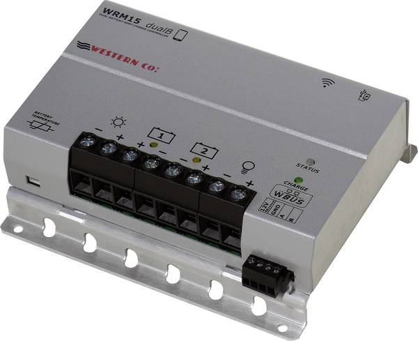 Western Co. WRM15 dualB Solenergi laddningsstyrenhet MPPT 12 V, 24 V 15 A