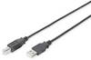 Digitus USB-kabel USB 2.0 USB-A kontakt, USB-B kontakt 5.00 m Svart Rund, dubbelt skärmad DB-300105-050-S