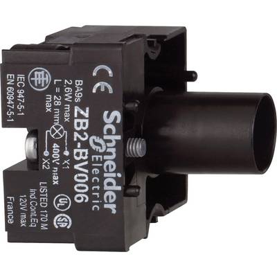 Schneider Electric ZB2-BV006 svart knapp, 400V, 10A, på svart hölje med tekniska specifikationer enligt IEC-947-5-1.