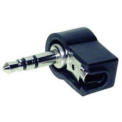 'Jack-adapter, svart, sidovy. Adaptern har en 3,5 mm kontakt.'
