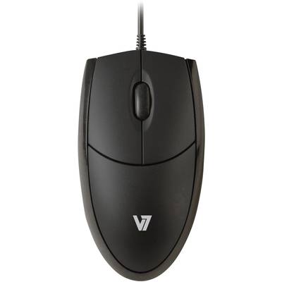 V7 Videoseven MV3000010-BLK-5E WiFi mus USB Optisk Svart 3 Knappar 1000 dpi