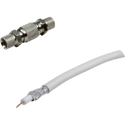 BKL Electronic 0403518 Koaxialkabel Ytterdiameter: 6.80 mm 75 Ω 90 dB Vit 1 set