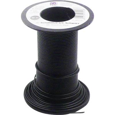 TRU COMPONENTS 1566830 Flätad kabel LiY 1 x 0.14 mm² Svart 10 m