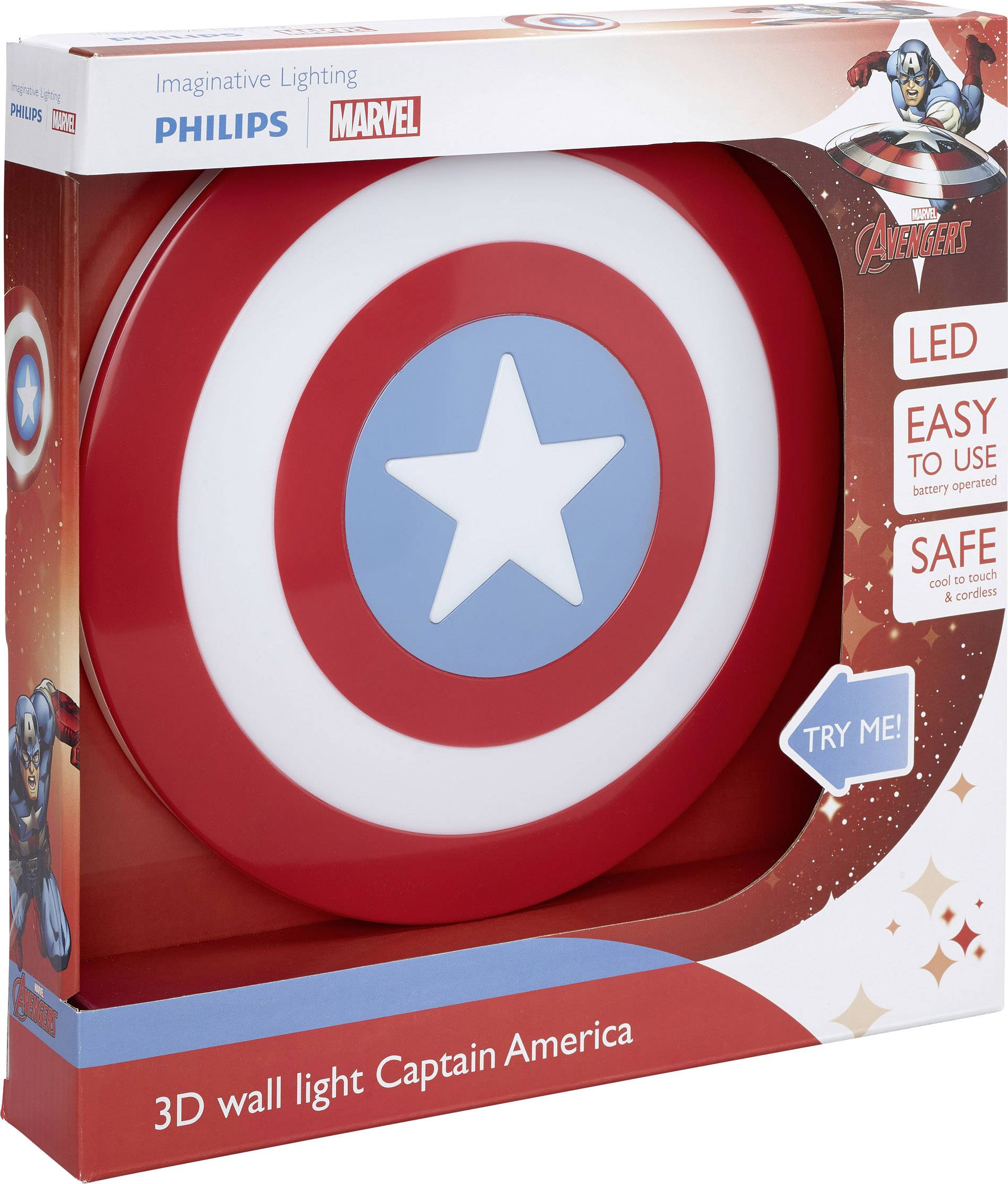 Philips Lighting 7194032P0 LED vägglampa Captain America LED LED fast installerad Flerfärgad Philips Lighting 7194032P0 LED vägglampa Captain America LED LED fast installerad Flerfärgad
