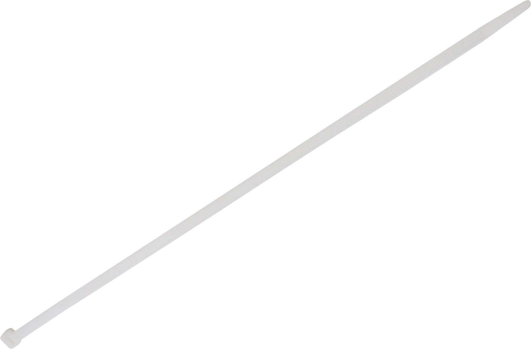 En lång, vit kabelbindare ligger diagonalt.