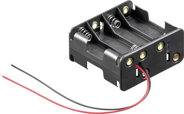 Goobay 81218 Batterihållare 8 AA (R6) Kabel (L x B x H) 63 x 58 x 29.5 mm
