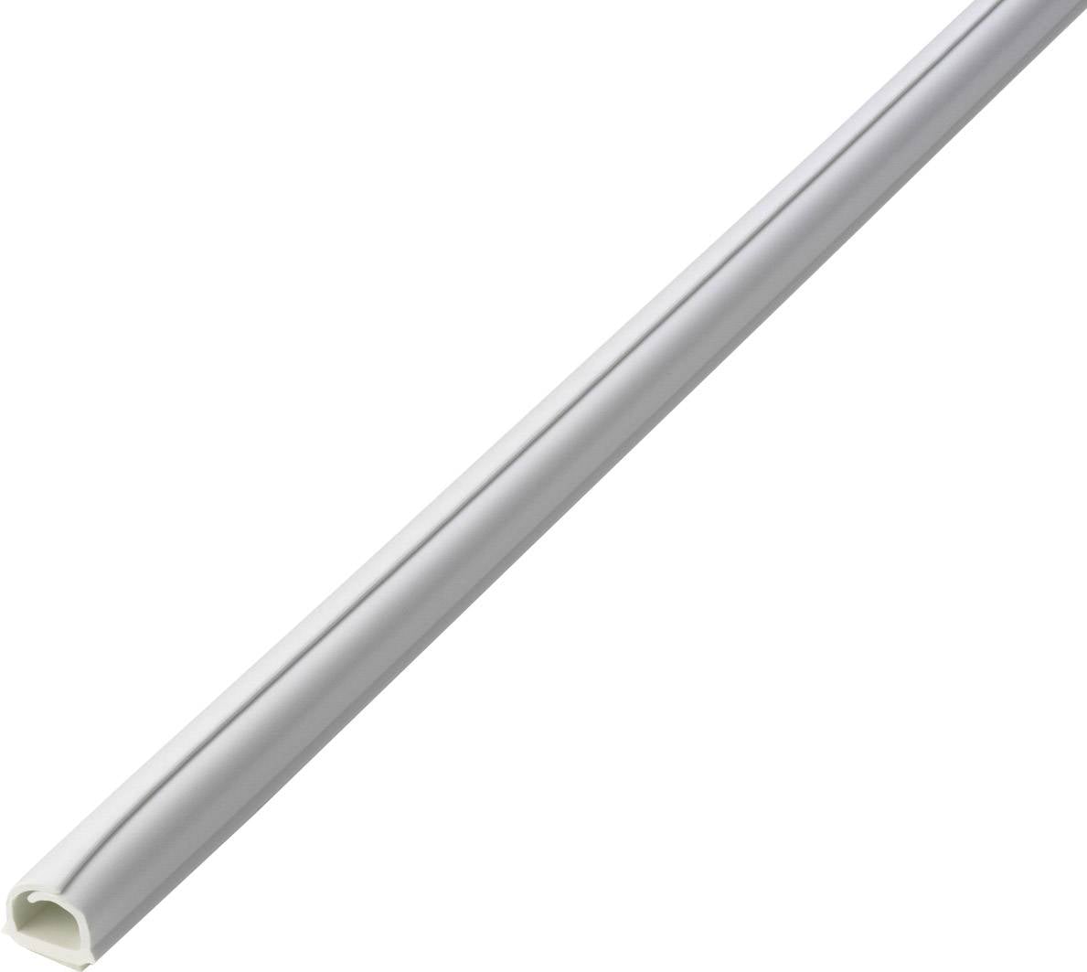 En lång, silverfärgad aluminiumstång med ovalt tvärsnitt.