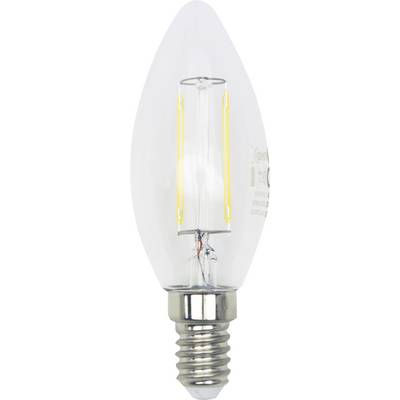 Glödlampa med tråd, klar glasyta, skruvfattning nedtill.