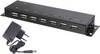 Renkforce RF-4791678 USB-hubb 7 Port USB-A USB 2.0 480 MBit/s Metallhölje, väggfäste Svart RF-4791678