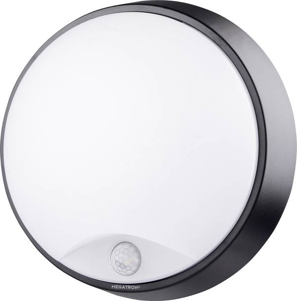 Megatron Bulka MT69040 LED-utomhusväggbelysning med rörelsedetektor  LED LED fast installerad 10 W Svart