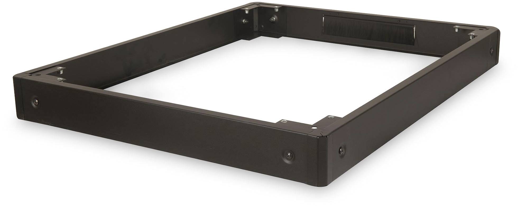 Svart metallram för en kvadratisk yta, lämplig för stöd eller förvaring av föremål.