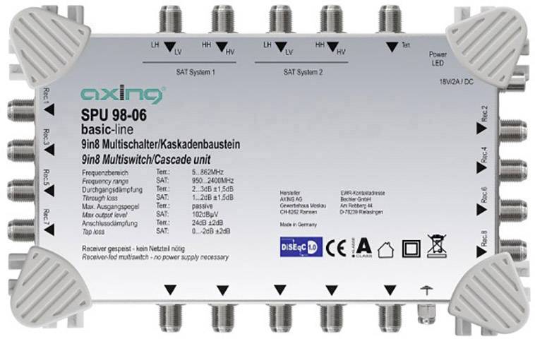 Axing SPU 98-06 SAT multiswitch kaskaderbar Abonnenter: 8