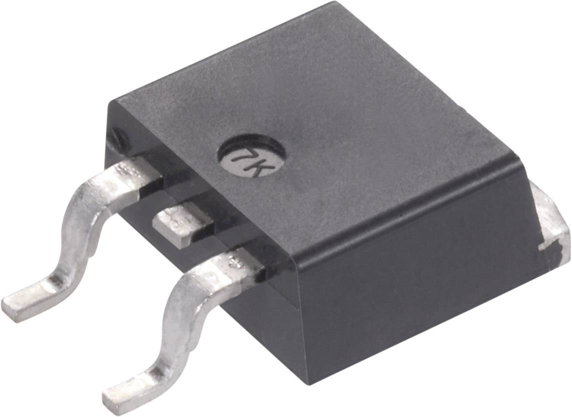 En svart elektronisk komponent med två böjda metallstift, typiskt använd i kretsar och elektroniska enheter.