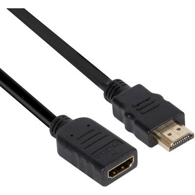 Ett HDMI-kabel med en kontakt och ett uttag. Kabeln överför audio- och videosignaler mellan enheter.