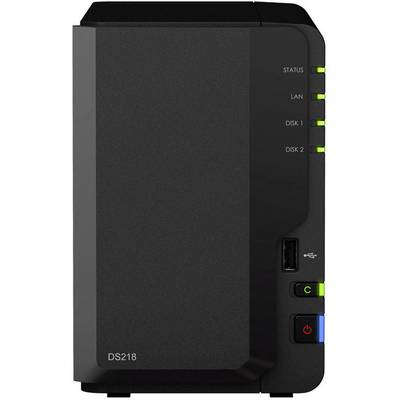 Synology Diskstation DS218 NAS-serverhölje 2 Bay USB 2.0 Frontanslutning DS218