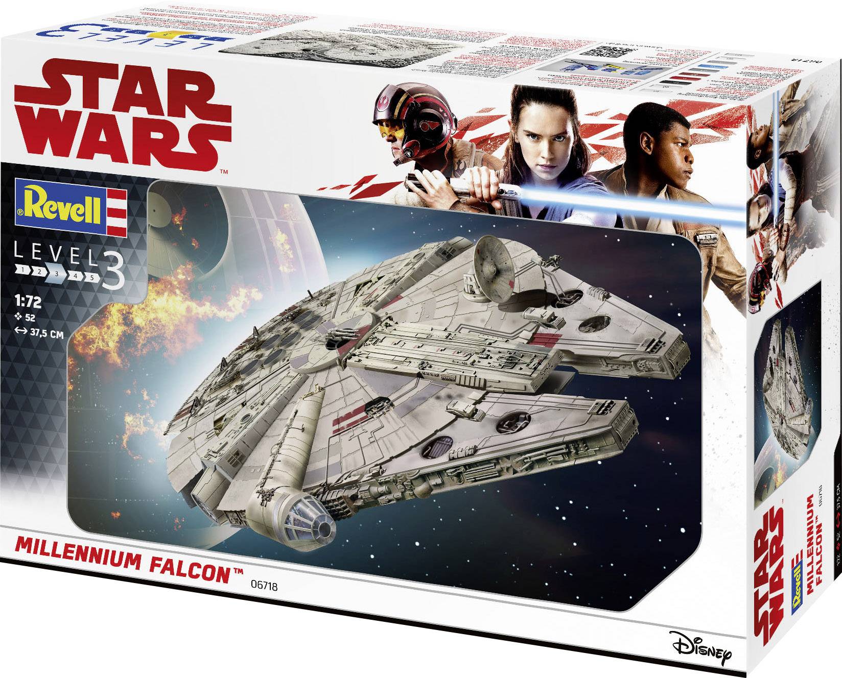 Revell modellbyggsats av Millennium Falcon från Star Wars, Nivå 3, för barn från 8 år, skala 1:72, 52,5 cm.