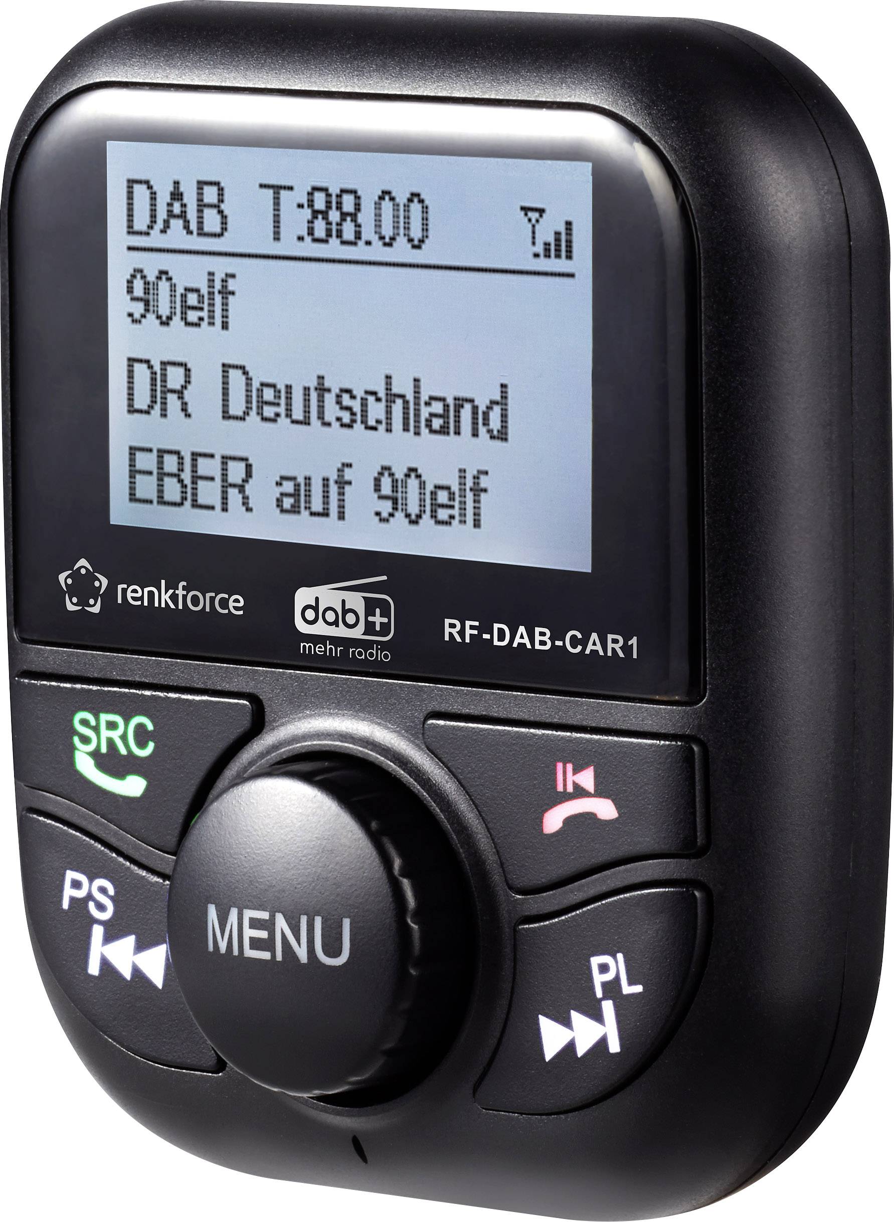 Renkforce RF-DAB-CAR1 DAB+ mottagare Musikstreaming via Bluetooth, Handsfreefunktion, Laddningsfunktion-3