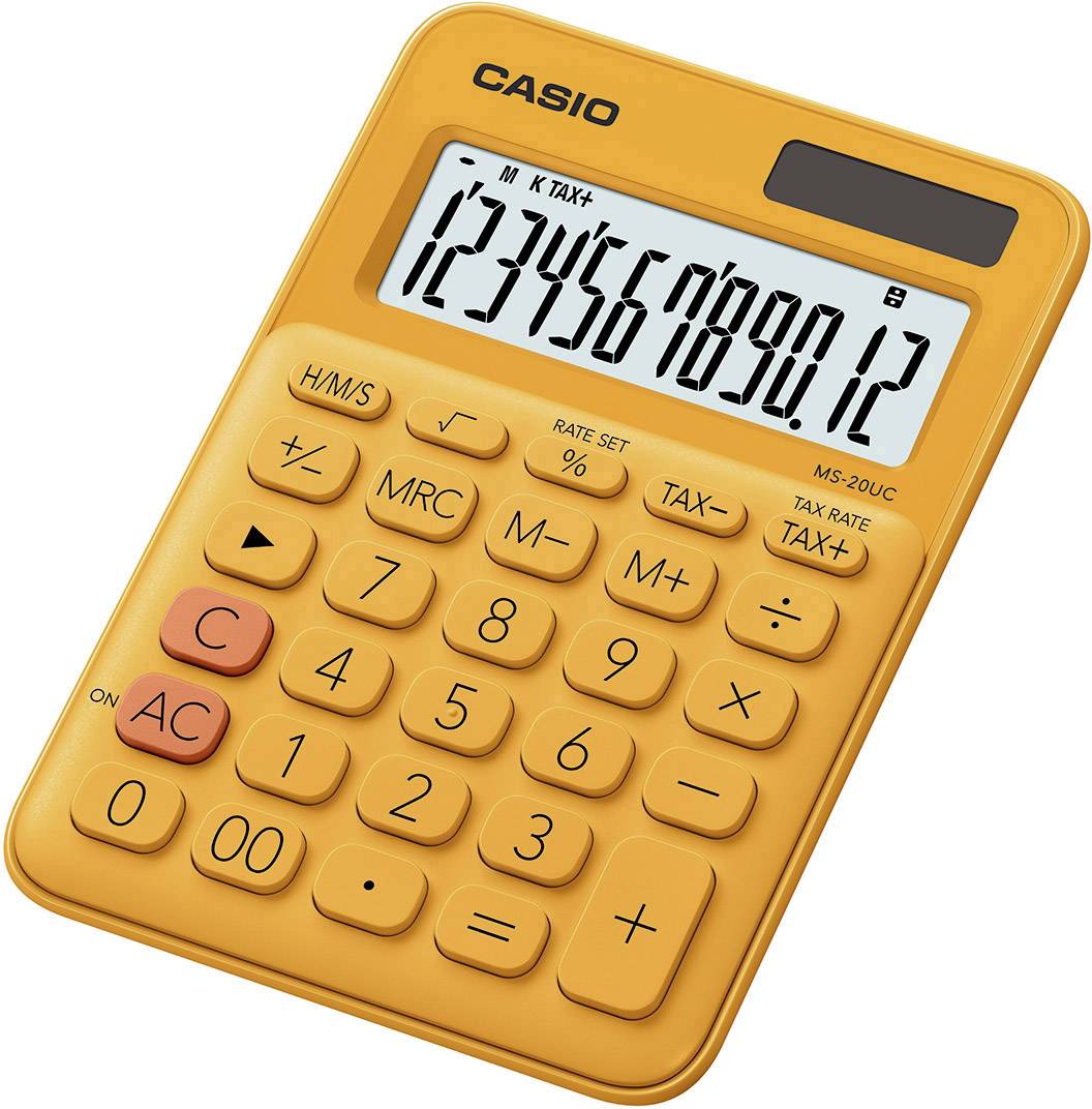 Casio MS-20UC-RG Bordsräknare Orange Display (ställen): 12 solcell, batteri (B x H x D) 105 x 23 x 149.5 mm