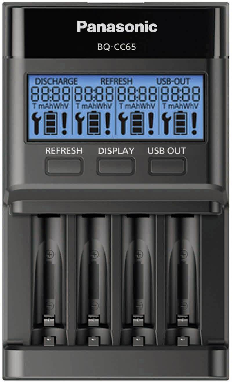 Panasonic BQ-CC65 Batteriladdare NiMH AAA (R03), AA (R6)