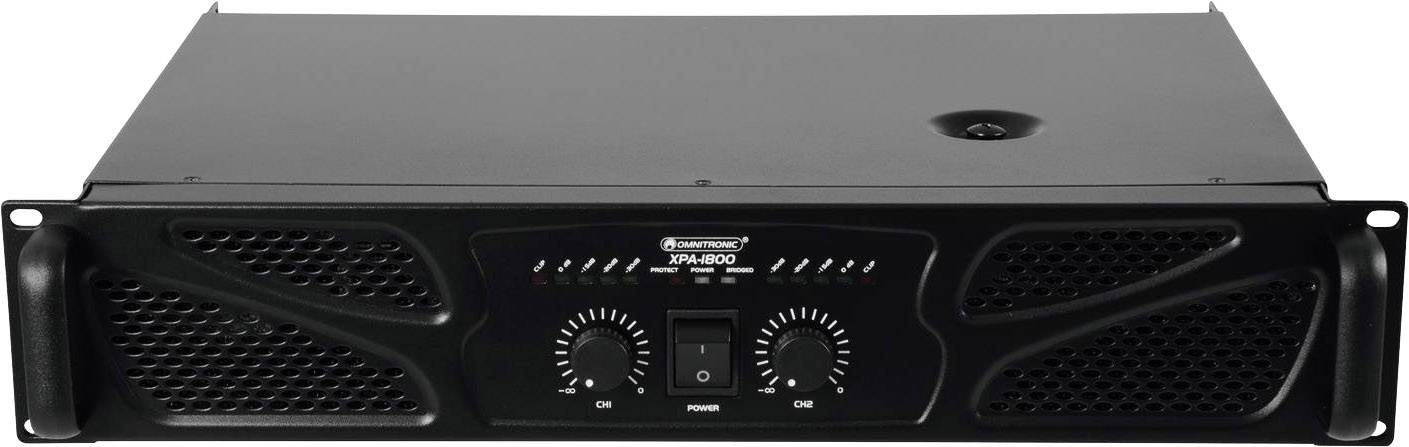 Omnitronic XPA-1800 PA-förstärkare RMS-effekt per kanal i 4 ohm: 900 W