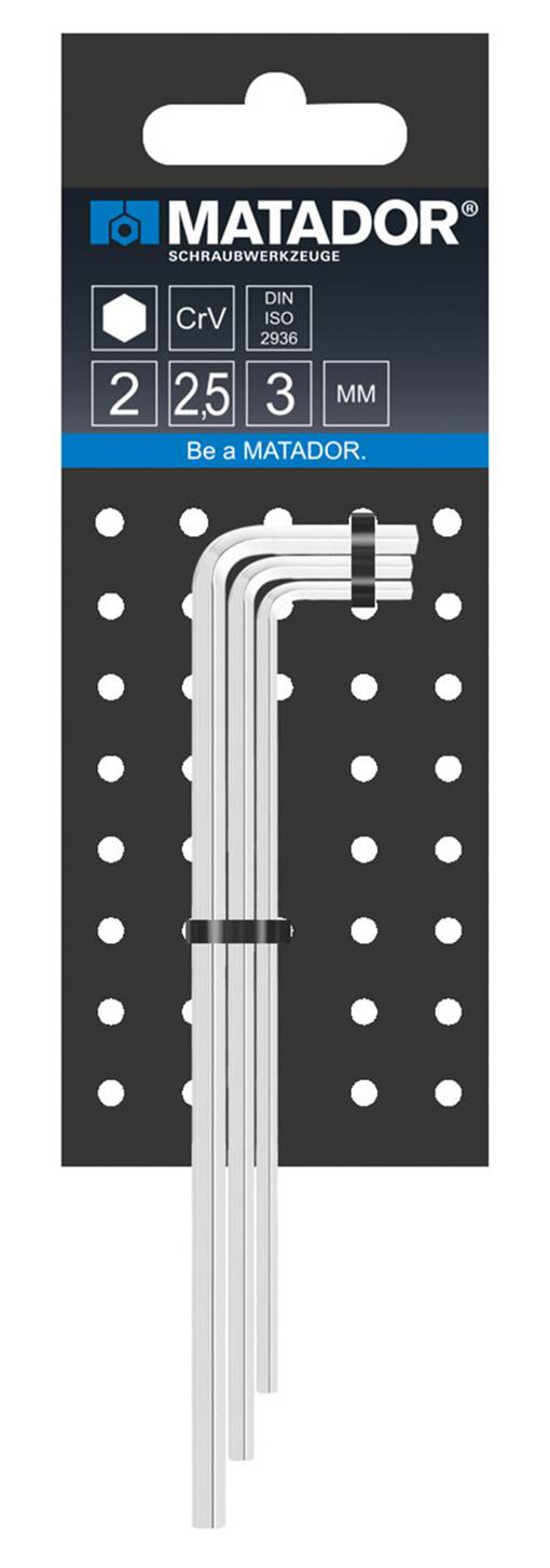 Matador Schraubwerkzeuge Inner-sexkantig Vinkelskruvmejsel 2 mm, 2.5 mm, 3 mm