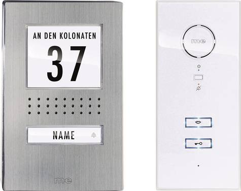 m-e modern-electronics  ADV 111 WW Audio  Vistadoor  Porttelefon  Sladd  Komplett-set  1 Familjshus  Rostfritt stål, Vit