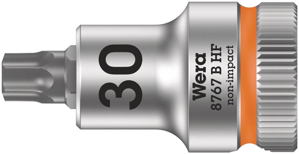 Vridmomentsbits, typ Wera 8767 B HF, storlek 30, ej slagfast, med orange ring.