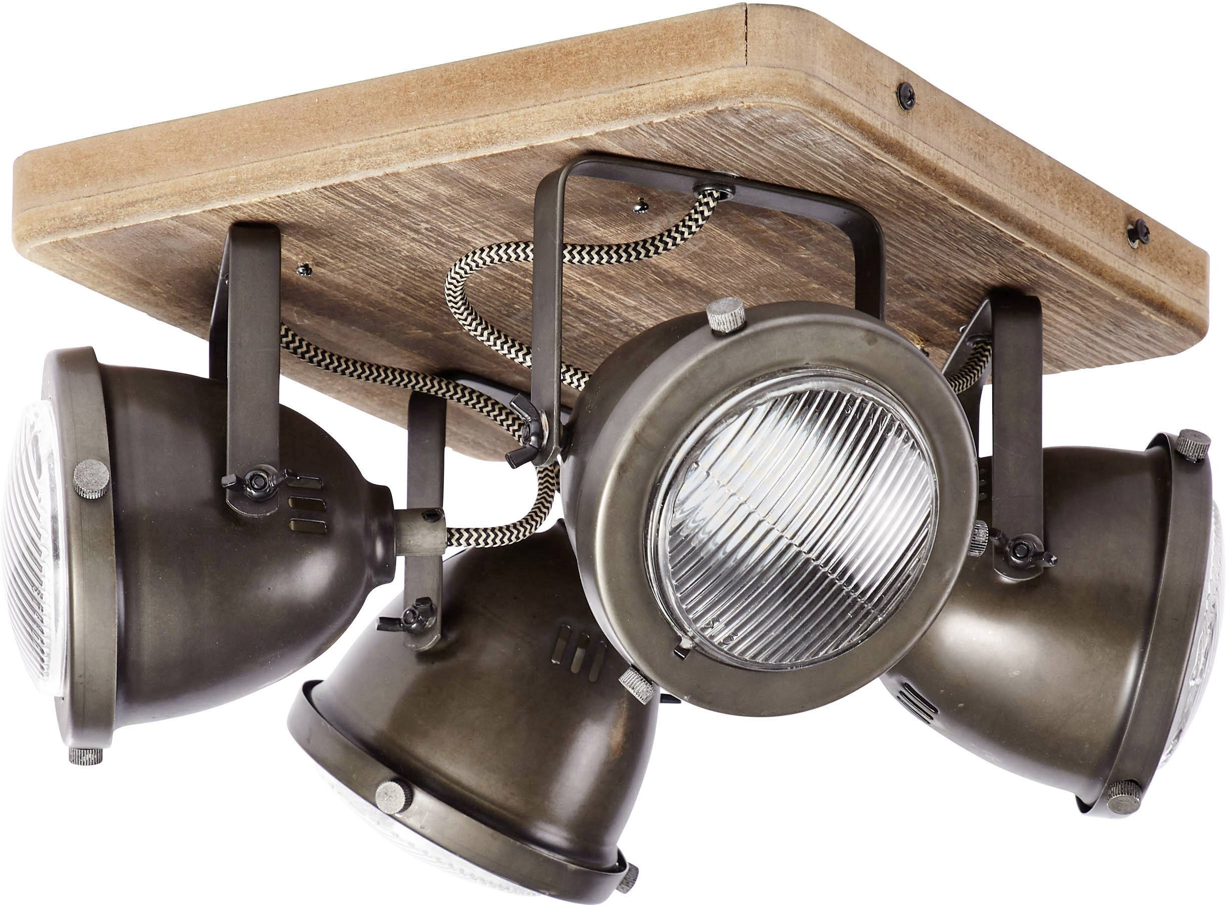 Takspotlights LED GU10 100 W Brilliant Carmen Wood 72035/84 Trä, Rostfritt stål (borstat