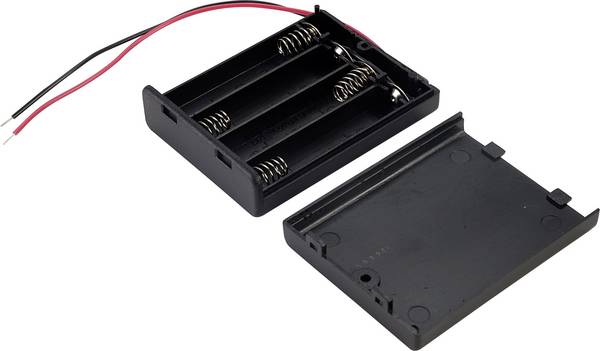 TRU COMPONENTS SBH441A Batterihållare 4 AAA (R03) Kabel