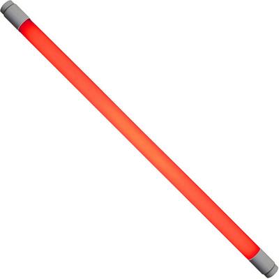 En rödlysande stav med gråa ändar, diagonalt placerad från nedre vänster till övre höger.