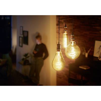 Philips LED 80349300 LED-lamp E27 Kolvform 6.5 W = 40 W Varmvit (Ø x L) 160 mm x 293 mm dimbar, Filament 1 st