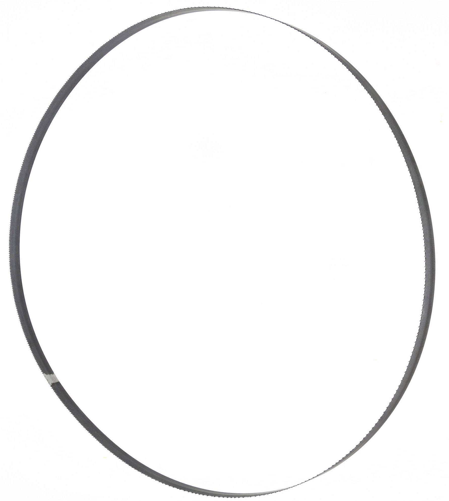 Ett cirkulärt metallsågblad avsett för användning i bandsågar. Det har tandade kanter för precisionsskärning.