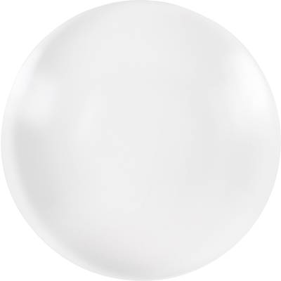 En enkel, vit ballong framför en neutral bakgrund.