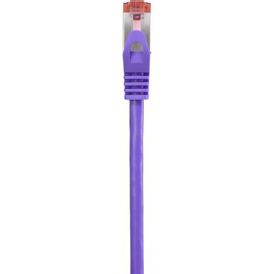 Renkforce RF-4724912 RJ45 Nätverkkabel, Patchkabel CAT 6 S/FTP 0.15 m Violett med låsskydd, guldpläterad kontakt, monter