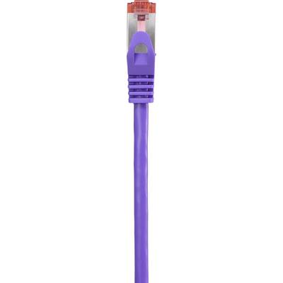 Renkforce RF-4724912 RJ45 Nätverk Anslutningskabel CAT 6 S/FTP 0.15 m Violett med låsskydd, guldpläterad kontakt, monter