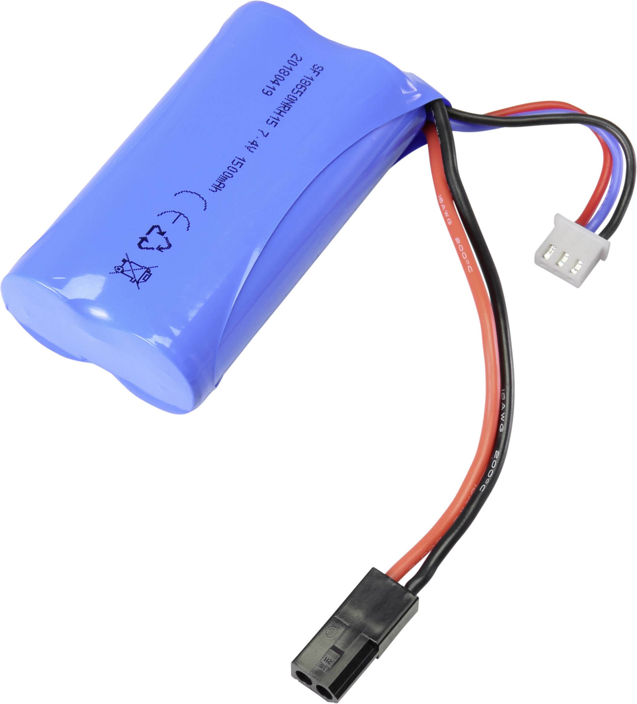 Reely RC Batteripack (Li-ion) 7.4 V 1500 mAh Antal celler: 2 1 C Racingtyp Mini-kontakt-0