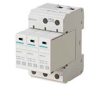 Illustration av en elektronisk modul med flera platser för instick och märkt 'Siemens'; används för strömfördelning eller säkring.