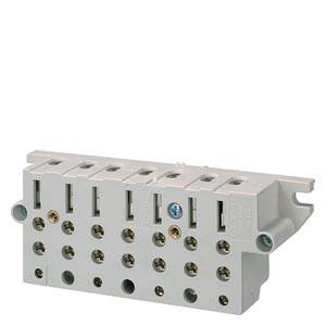 En vit elektrisk styrfördelare med flera klämmrader, lämplig för industriella tillämpningar.
