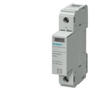 En grå Siemens effektbrytare T2, typ 5SD7460-0, lämplig för 240 V AC, visad i sidvy.