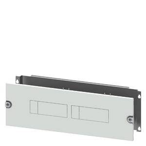 Metallplatta med rektangulära urtag, sannolikt avsedd för montering i en teknisk apparat eller som ett lock.