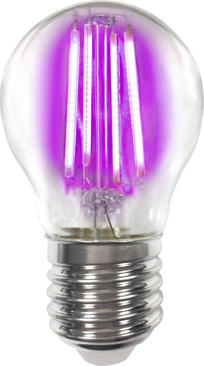 LightMe LM85317 LED-lamp EEK F (A - G) E27 Droppform 4 W Rosa (Ø x L) 45 mm x 77 mm Filament 1 st