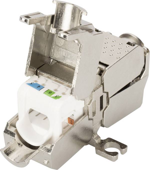 Digitus RJ45 / Skarvdon Nätverk Adapter CAT 6A, Bare PCB [1x LSA, IDC terminal, Snabbanslutning - 1x LSA, IDC terminal, Snabbanslutning]  Silver, Stål