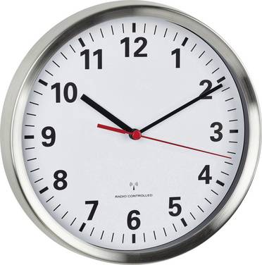 TFA Dostmann 60.3529.02 DCF Väggklocka 22 cm x 45 mm Aluminium Smygande urverk (tystgående), Energisparfunktion
