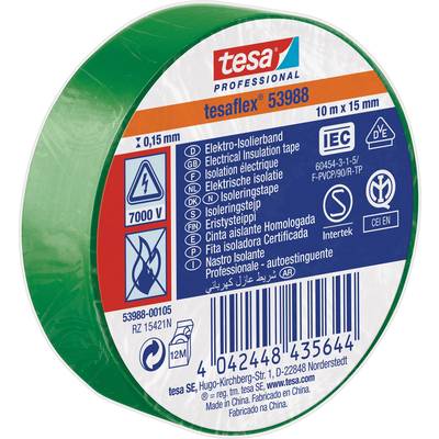 tesa 53988-00105-00 Isoleringstejp tesa® Professional Grön (L x B) 10 m x 15 mm 1 st