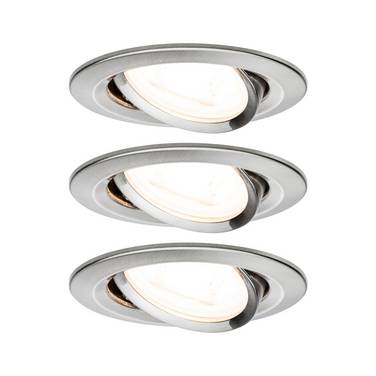 Paulmann 93465  Inbyggnadsbelysning Set 3 st  LED GU10 19.5 W Metall (borstad)