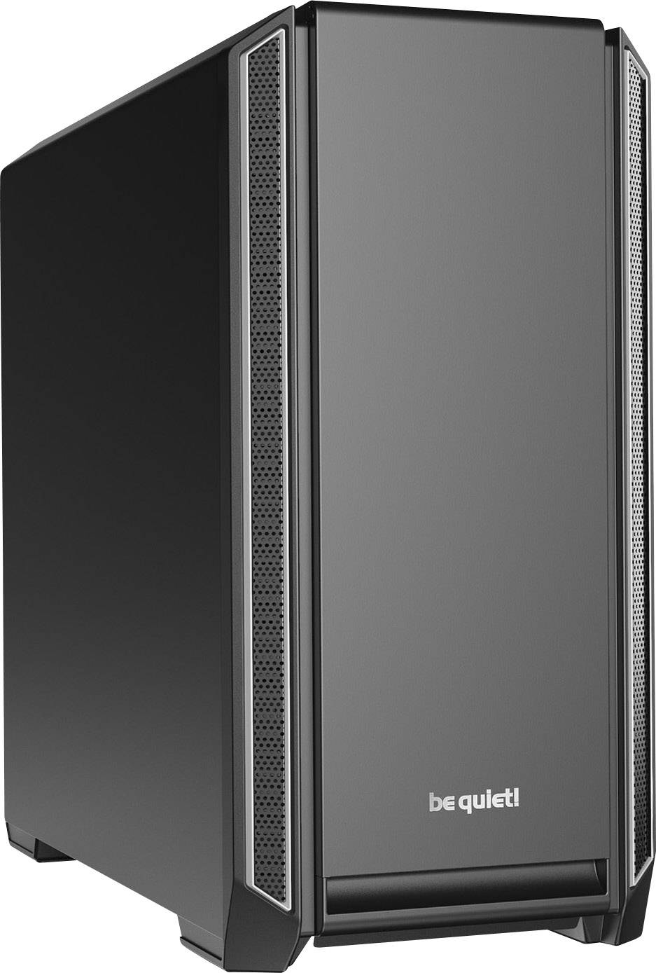 BeQuiet Silent Base 601 Midi-Tower Datorchassi Svart, Silver 2 Förinstallerade Fläktar, dämpad, Dammfilter