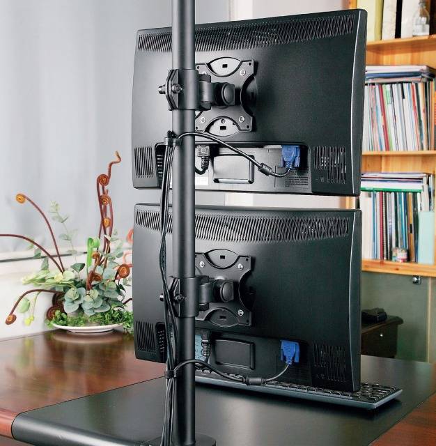 TECHly ICA-LCD-350-D Monitor bordsfäste 2 Skärm(ar) 33,0 cm (13") - 68,6 cm (27") Svart Vridbar, Justerbar i höjd, Tiltb-4