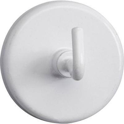 Maul Magnet (Ø x H) 36 mm x 36 mm rund , med krok Vit 5 st 6158002