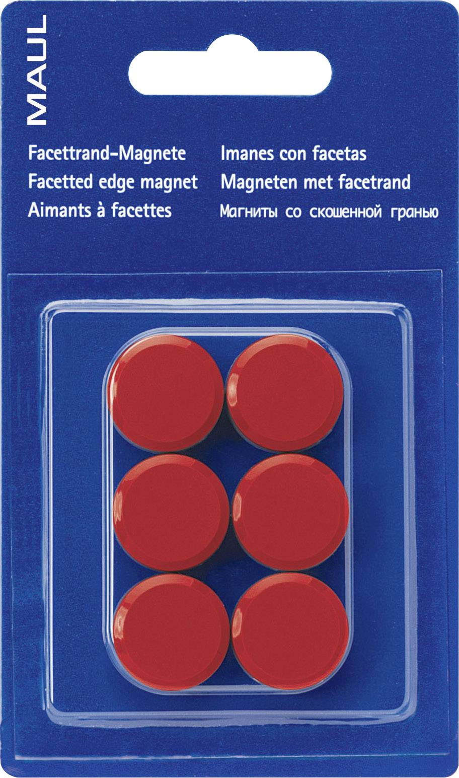 Maul Magnet MAULpro (Ø x H) 20 mm x 8 mm rund Röd 6 st 6176225